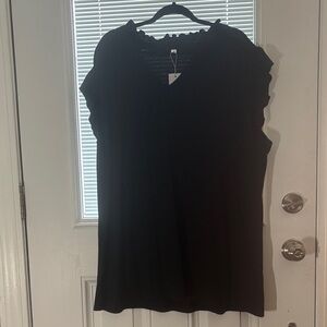 Black Ruffled Sleeve Women's Top